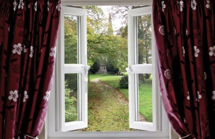 open window curtains